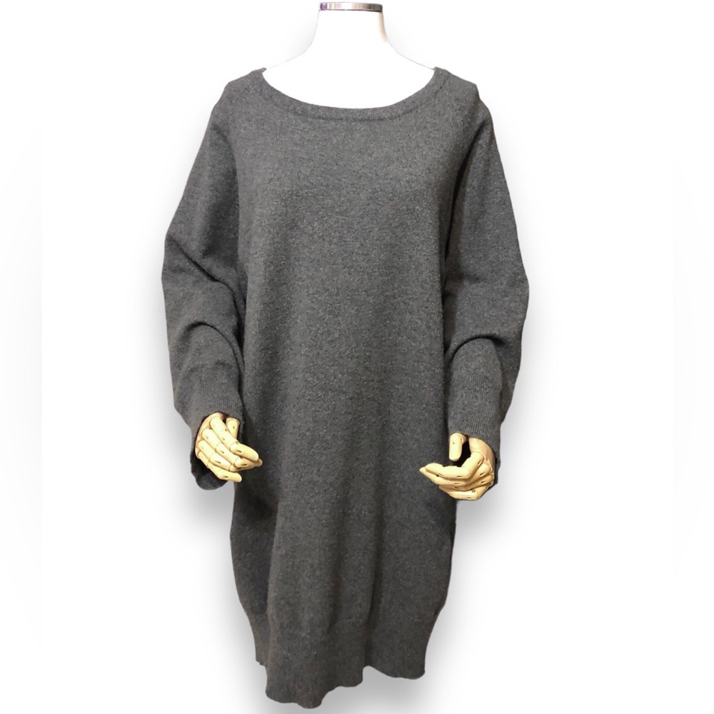 DONNA KARAN 100% Cashmere Scoop Neck Sweater Dress